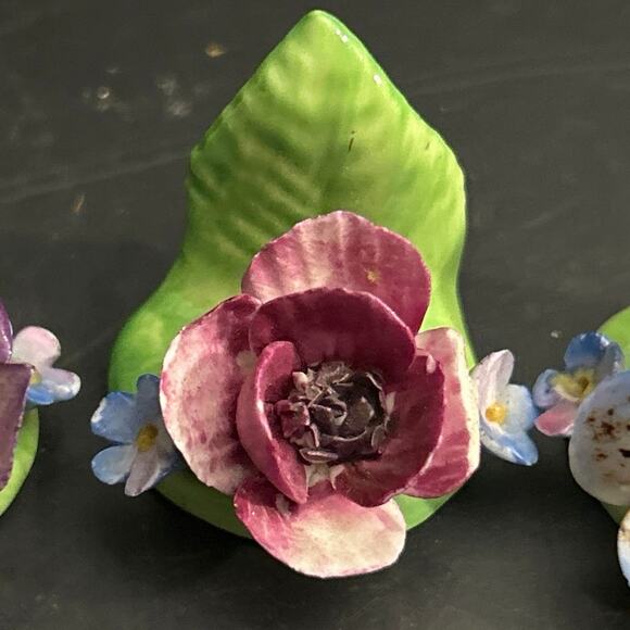 Coalport Place Card Holders Floral Vintage Bone China - Picture 6 of 11